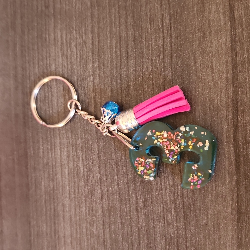 Number "3" Resin Keychain